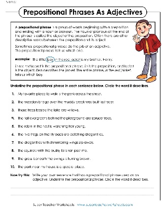 prepositions worksheets grade 2