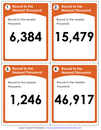 Task Cards - Rounding Nearest Thousand
