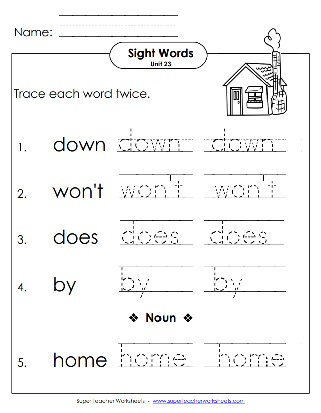 Sight Words Worksheets - Trace & Write