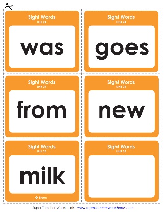 Sight Words Printable Flashcards