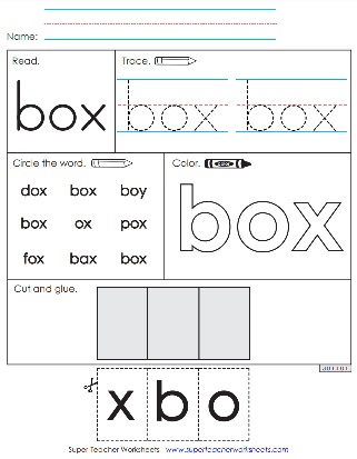 Sight Word Worksheets & Activities - Box
