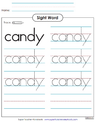 Sight Words - Trace & Write - Candy