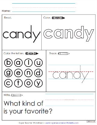 Printable Sight Word Activities - Candy