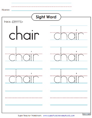 Trace & Write Sight Word Worksheets