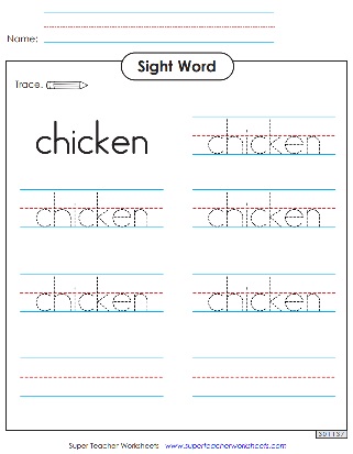 Sight Word Worksheets - Trace & Write