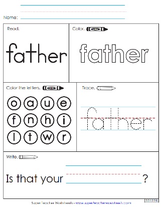 Printable Sight Word Activities - Father