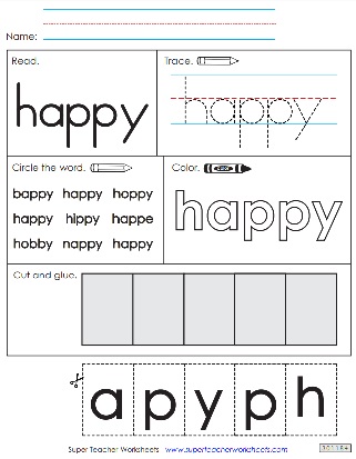 Sight Word Print Outs - Happy