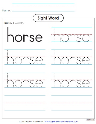 Sight Word Trace & Write Worksheets