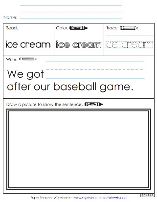 Snap Word Printables - Ice Cream