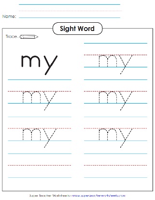 Trace Sight Word my