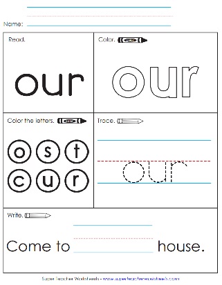 Sight Words Printable Worksheets: Our