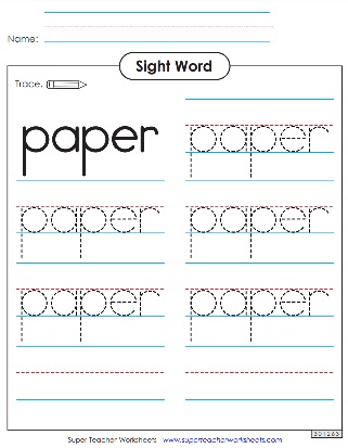 Sight Word Printable Worksheets