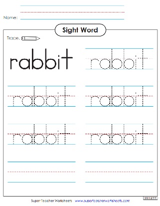 Sight Word Worksheets - Trace & Write