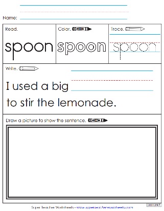 Snap Words - Printable Worksheets - Spoon