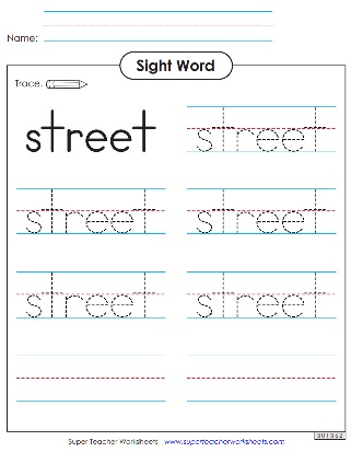 Trace & Write Sight Word Worksheets
