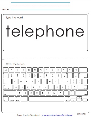 Sight Word Typing Activity - Telephone