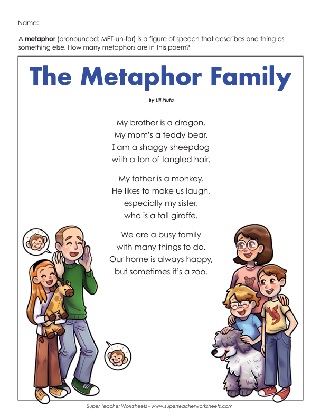 metaphor poem homework