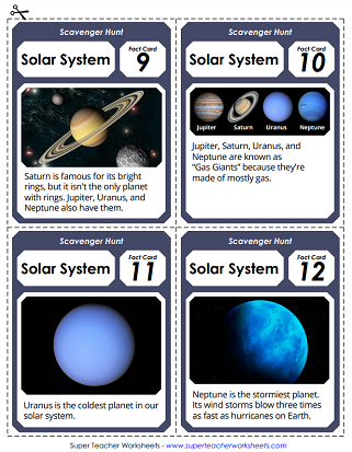 space planets worksheets