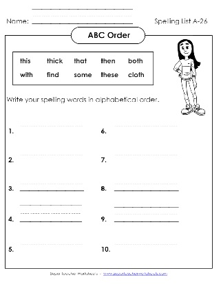 First Grade ABC Order