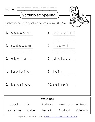 Second Grade Spelling Scramble