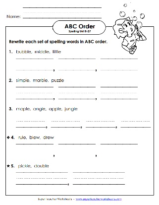 2nd Grade Spelling - ABC Order