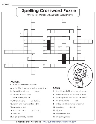 Third Grade Spelling Crossword Puzzle