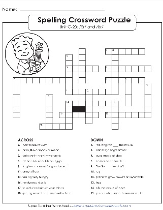Third Grade Spelling Crossword Puzzle