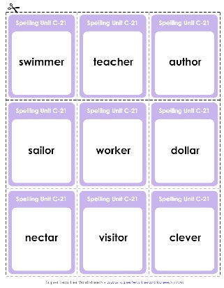 Spelling Flashcards Third Grade