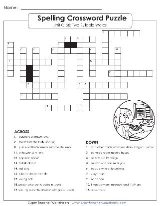 Third Grade Spelling Crossword