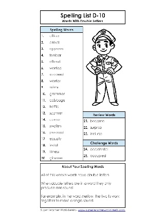 Fourth Grade Spelling List