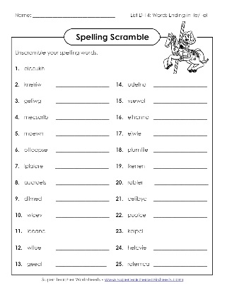 Spelling Scramble Grade 4