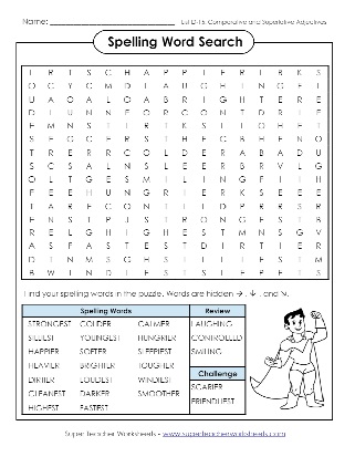 Spelling Word Search 4th Grade