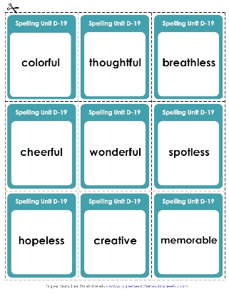 Fourth Grade Spelling Flashcards