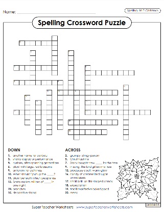 Spelling 6th Grade - Christmas Crossword