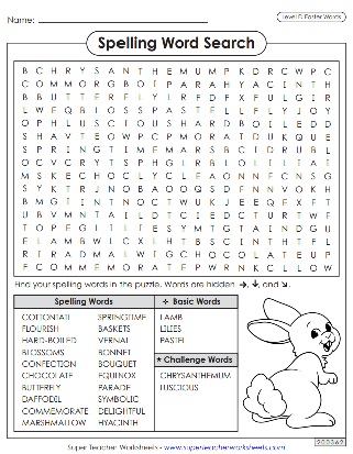 6th Grade Spelling Word Search Puzzle