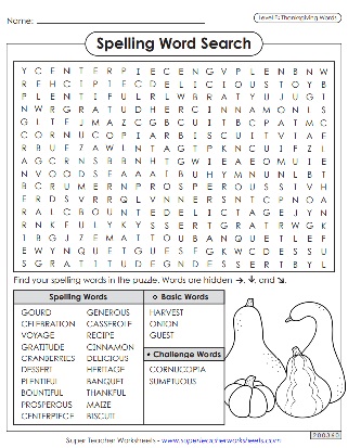 Word Search - Sixth Grade Spelling