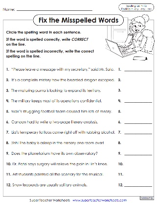 Sixth Grade Spelling Units - Worksheets