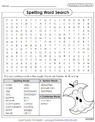 Spelling Puzzles & Activities - 6th Grade
