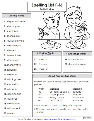 Spelling Word Lists - Sixth Grade