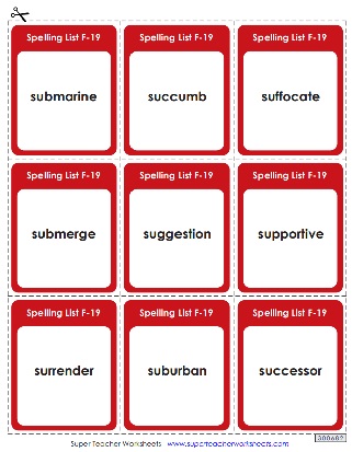 Spelling Worksheets & Activities - 6th Grade