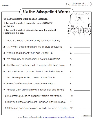 Spelling Worksheets - 6th Grade Printables