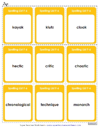 Sixth Grade Spelling Units - Flashcards