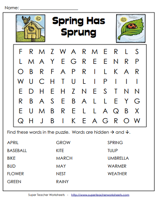 Spring Think Fast Challenge : Printable Worksheet for Kids
